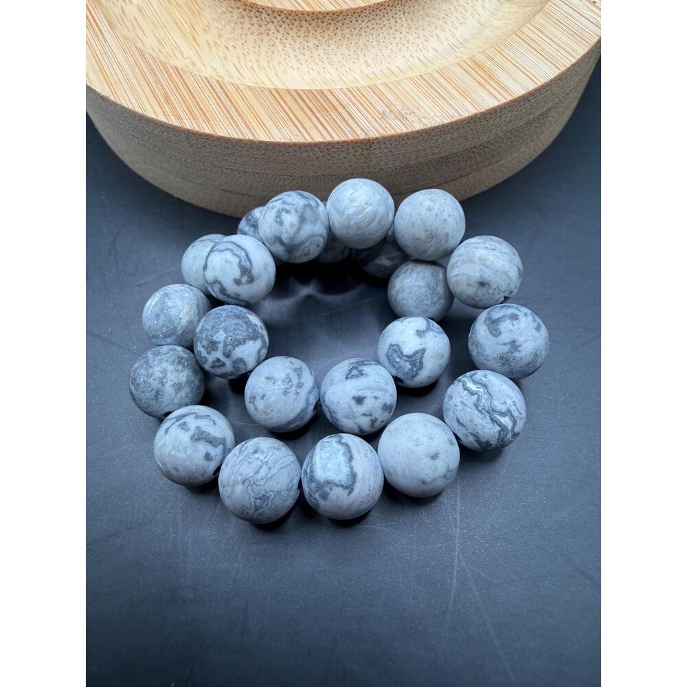 Matte Picasso Jasper 8mm Bracelet